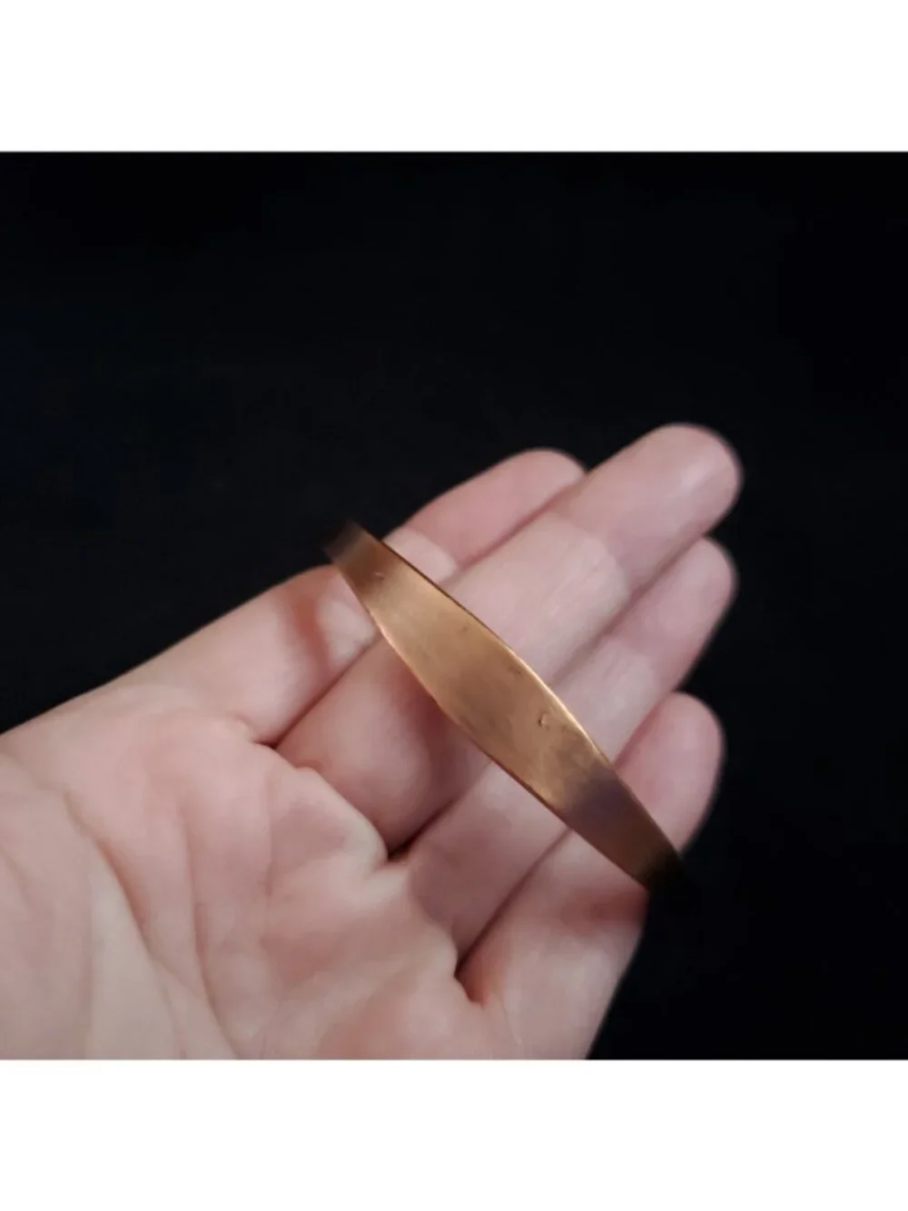 Vintage Copper Cuff Bracelet 6.25" Modernist Minimalist - Picture 9 of 10
